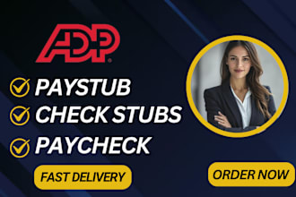 create adp paystub, pay stubs check stub, payroll and w2