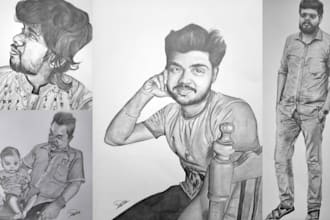draw amazing realistic pencil portrait from a photo