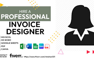 design an invoice in excel or google sheets within 24 hours