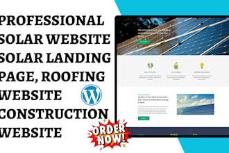 design solar construction website roofing website landing page sales funnel