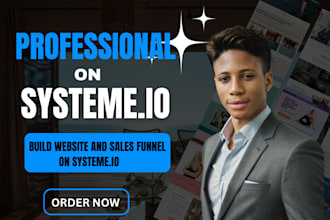 build, revamp, salesfunnel in systeme io, blog, landing page, systeme io website