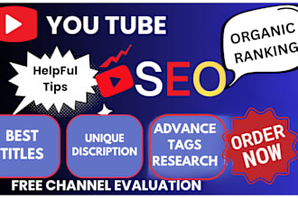 youtube video SEO expert optimization and channel growth manager