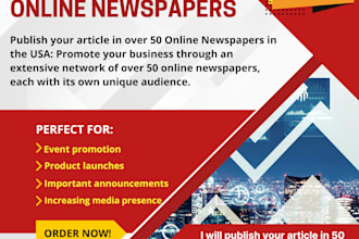 promote your business article across 50 US online newspapers