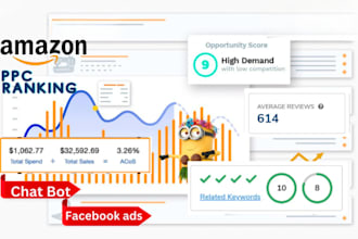 launch and rank your amazon product with manychat, PPC and fb ads to 1st page