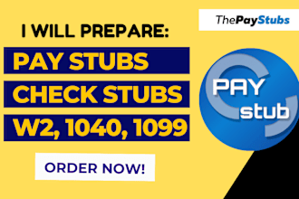make paystub, pay stub, check stub, w2, 1040 and 1099