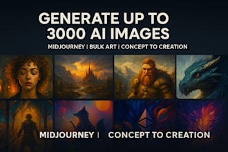 up to 3000 custom ai images via midjourney prompt based creation