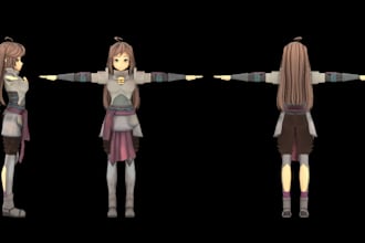 vrm 3d character, asset for nifty island,3d animaze model, hyperfy,mona, oncyber