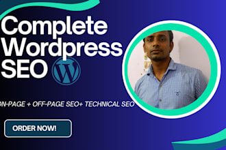 do on page, off page, technical SEO for wordpress site