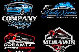 do auto detailing logo for car wash, auto paint and auto repair