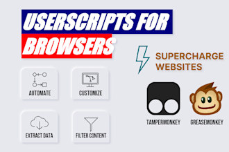 develop automation script tampermonkey selenium scraping
