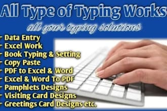 do your format editing,fast typing,mail editing,data collection,proof read etc