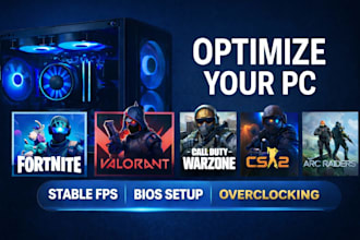 optimize, overclock PC for gaming, streaming, warzone, cs2, fortnite, arc
