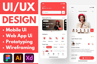 do ui ux desgn figma app design ui ux prototype website mobile app wireframe