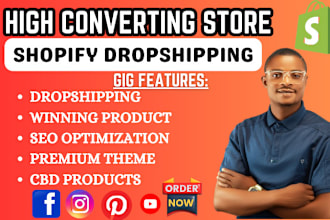 build shopify store, shopify website design,or create shopify dropshipping store