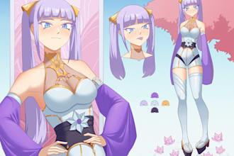 draw your oc vtuber or dnd character reference sheet