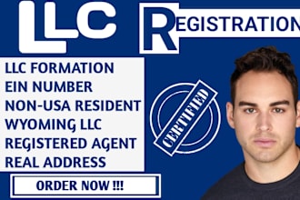 setup llc registration USA wyoming llc creation for business website trademark