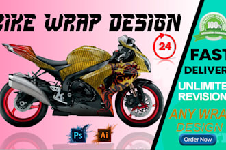 create professional racing motorcycle, bike and streetbike wrap design