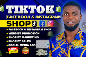 setup tiktok shop, facebook and instagram ads to boost shopify marketing sales