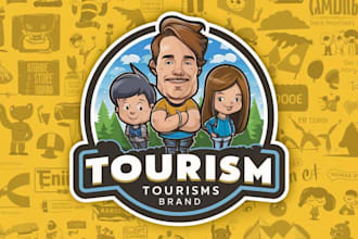 design awesome super tourism mascot cartoon style logo