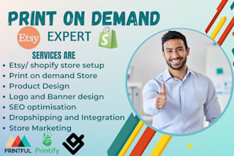 setup etsy shopify store print on demand dropshipping printful printify