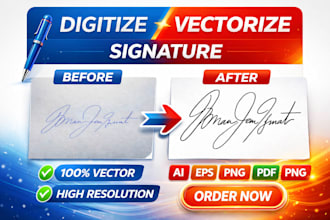 digitize your handwritten signature into a vector logo