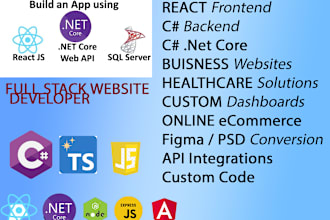 develop full stack website with a react frontend and a c sharp dot net webapi