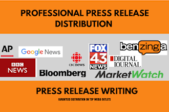 write press release and distribute press release on top media outlet