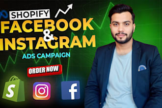 setup fb and ig ads campaign, run shopify fb advertising