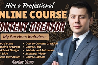 create online course content, video course caoching program, training manual,ppt