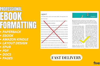 do ebook formatting, paperback for kindle and layout design