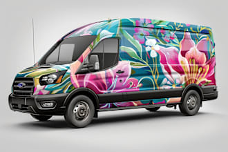 attractive car wrap design and vehicle wrap design