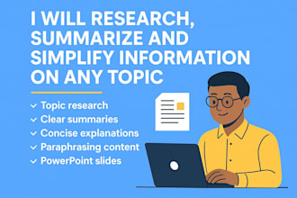 research, summarize and simplify information on any topic