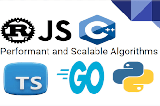 develop and implement any algorithm in rust, python, golang, js, ts