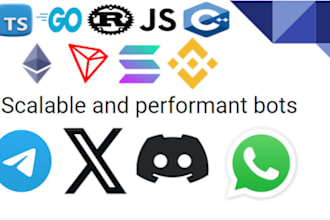 create and build discord, telegram, trading and chat bots