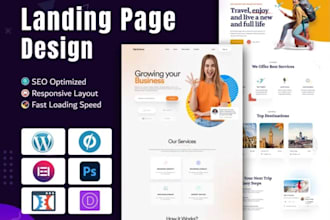 create responsive wordpress landing page design with elementor pro landing page