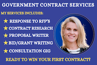 write government contract proposal writing, find rfp, response to rfp, bids, rfq