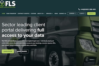 build logistic website trucking, cargo dispatch, freight, moving company website