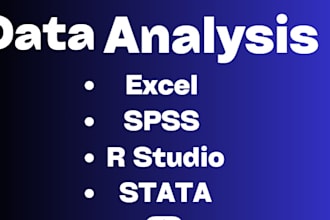 help with data analysis in excel, stata, r studio, spss and python