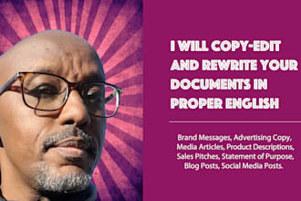 copyedit your ad copy, brand story or statement of purpose