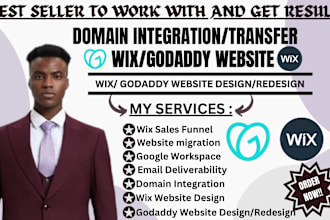 clone wix website, godaddy website, transfer, authenticate, redirect your domain