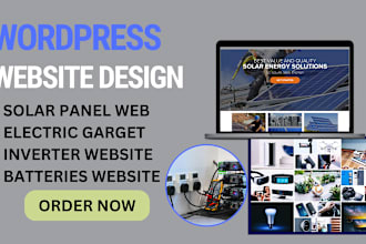 build a solar panel website electric gadget inverter batteries wordpress website