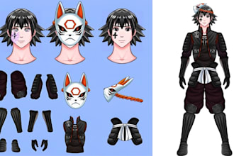 design and rig professional live2d vtuber character avatar model for streamers