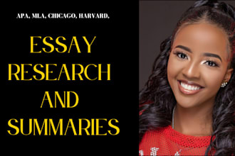 assist with essay, research and summaries