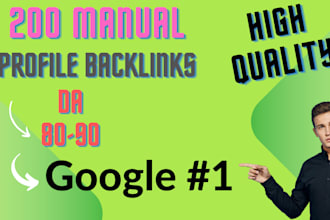build 200 profile backlinks manually for SEO link building