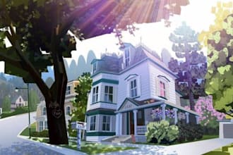 draw background illustration landscape illustration environment illustration
