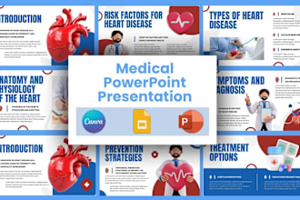 design medical, health and nursing powerpoint presentation or google slides