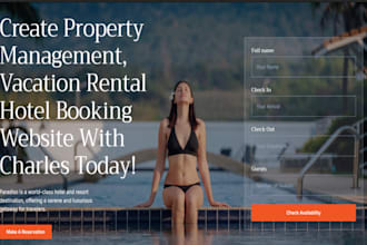 build property management website vacation rental hotel booking website for you