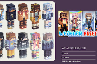 create a high quality custom minecraft skin pack