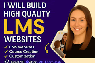 design, build responsive lms website, elearning using learndash or tutor lms