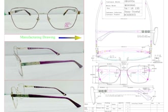 do eye wear or sunglasses cad technical drawings